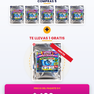 Promoción LIMPIA LAVADORAS REVER: compra 5 sobres y llévate 1 gratis, envío gratis en Monterrey y área metropolitana